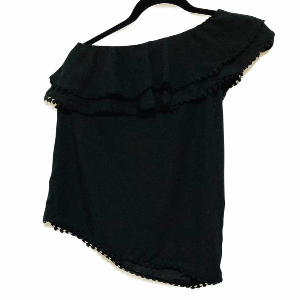 Aqua XS One Shoulder Ruffle Tiered Top - Picture 2 of 5